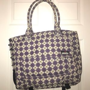 Purple checkered bag